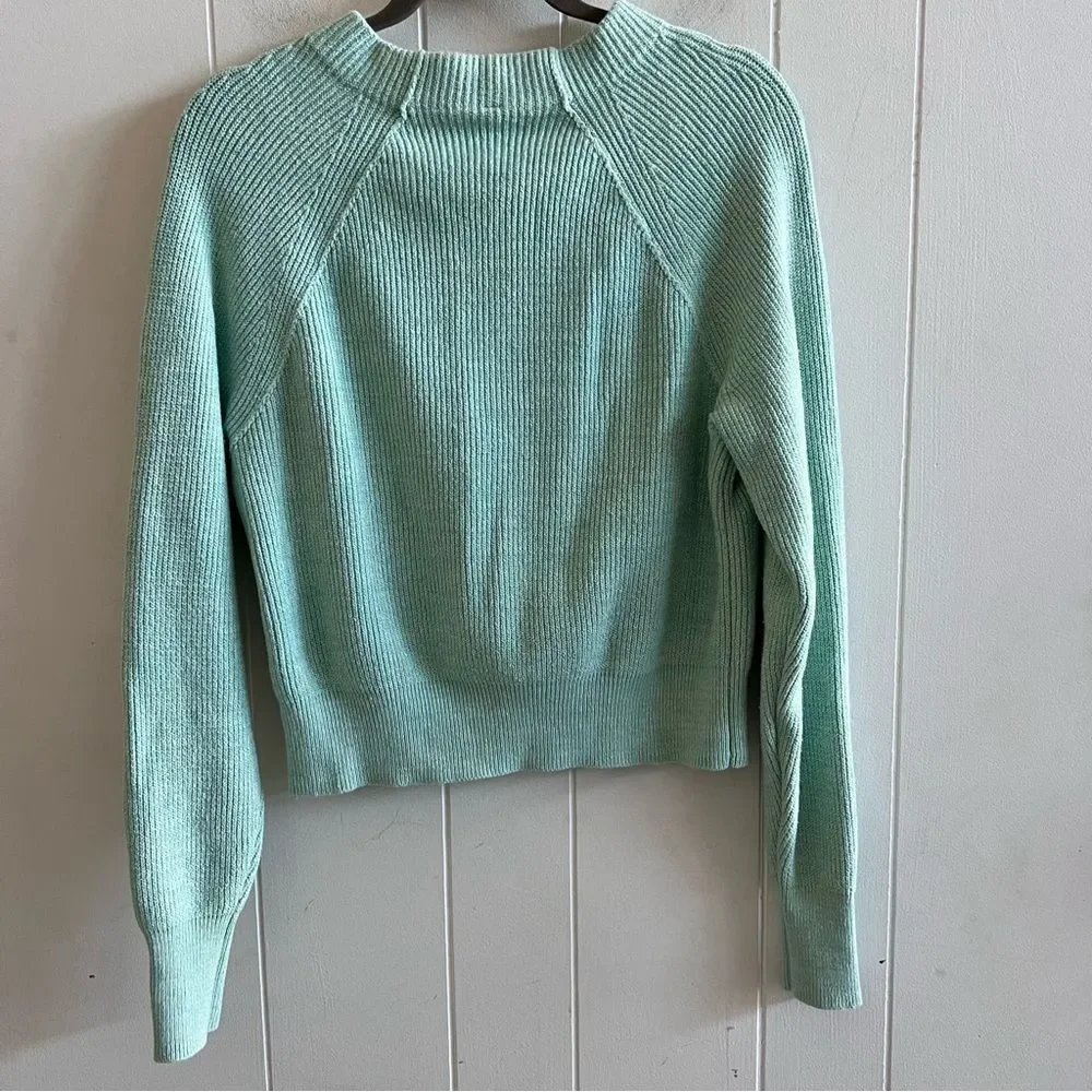 Free People Too Good Mockneck Sweater in Opaline Green